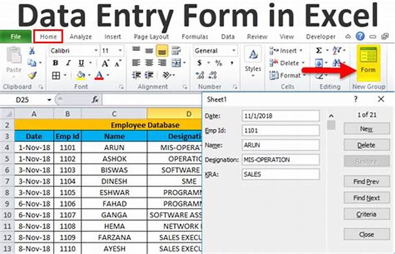 Create Form In Excel To Input Data