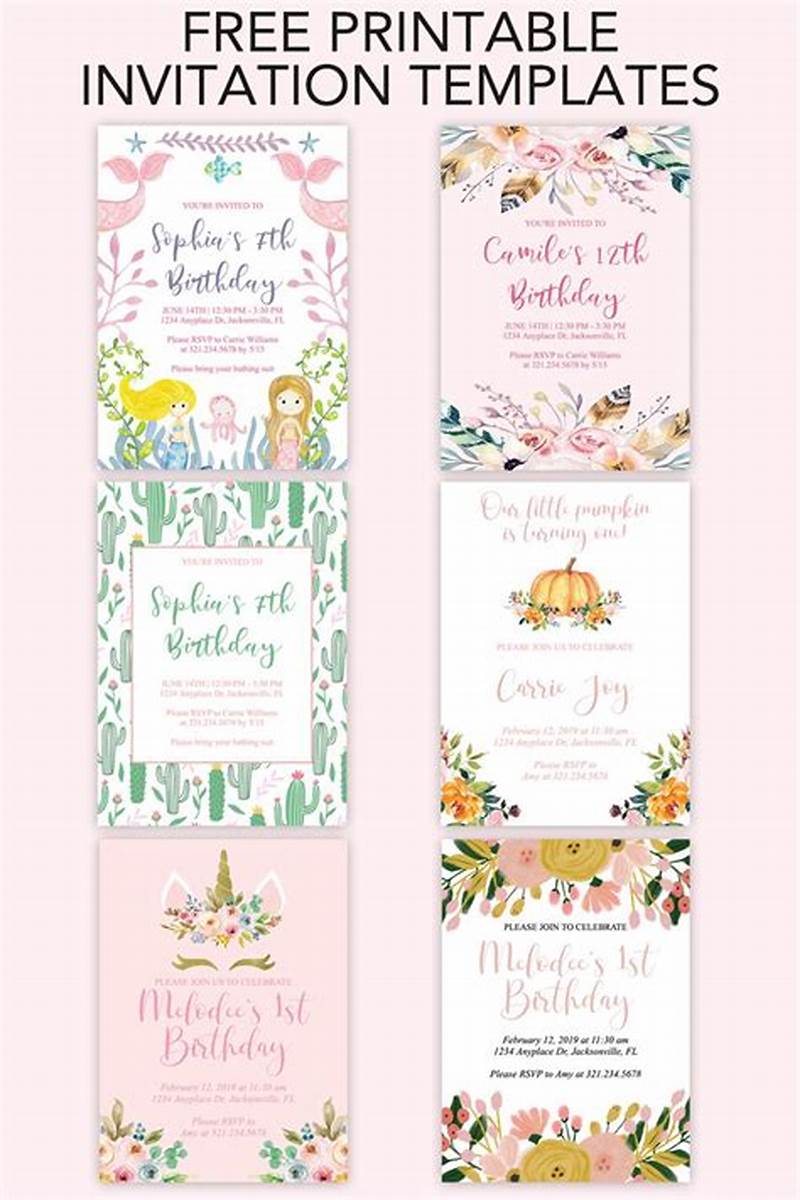 Create Free Printable Invitations