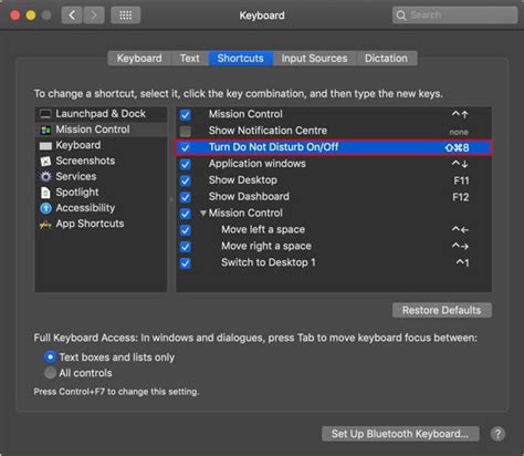 Create Keyboard Shortcuts for Do Not Disturb on Mac