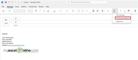 Create Outlook Signature Template