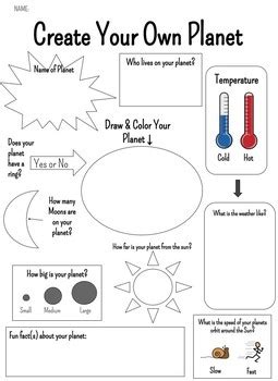 Create Your Own Planet Worksheet