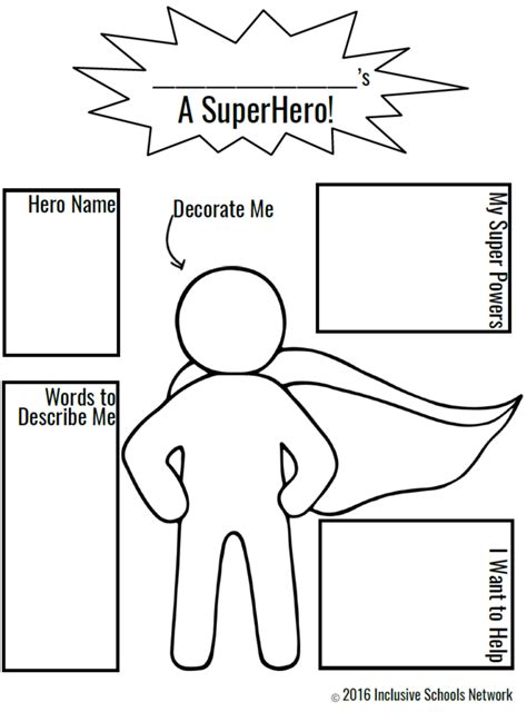 Create Your Own Superhero Worksheet