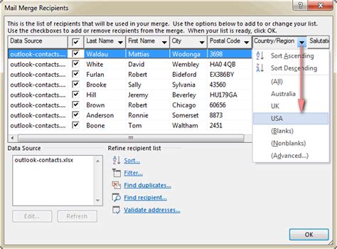 Create Your Recipients List In An Excel Spreadsheet