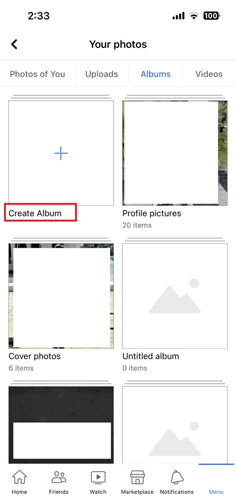 Create a Photo Album Using The Facebook App