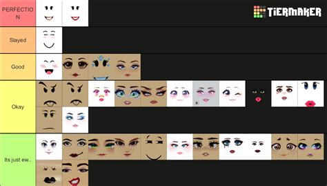 Create a Roblox Barbie Face Tier List - TierMaker