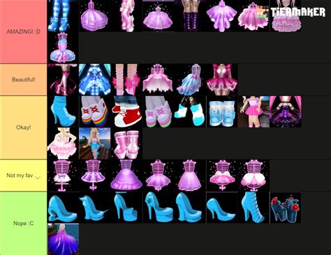 Create a Roblox Royale High Shoes/Heels Tier List - TierMaker