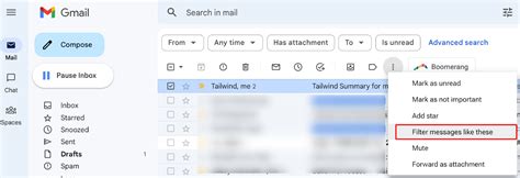 Create a Rule From a Particular Email