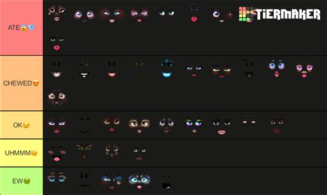 Create a barbie/barb/model/toy faces roblox Tier List - TierMaker