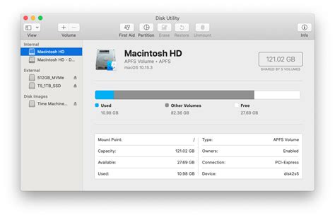 Create a hard disk partition in macOS