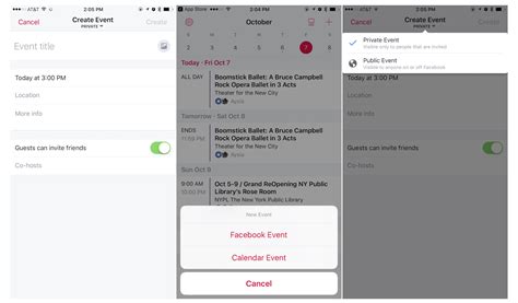 Create an Event on Facebook App for iPhone