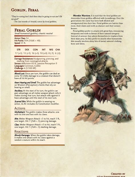 Creating A Goblin Character 5e