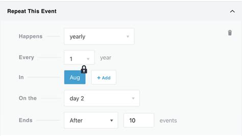 Creating Recurring Events
