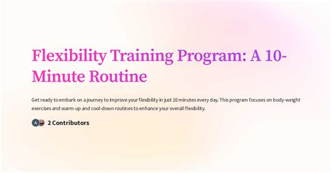 Creating a Flexibility Training Program