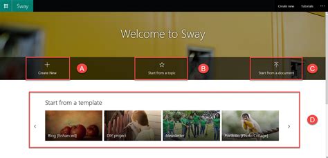Creating a Sway from a topic or template