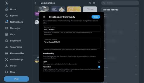 Creating a Twitter Community is not as easy as creating a Facebook Group
