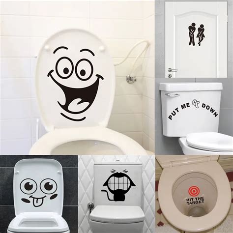 Creative Funny Toilet Wall/Door Stickers Bathroom Decoration Vinyl Home Decor Decals Waterproof Poster Wallpaper On The Wall