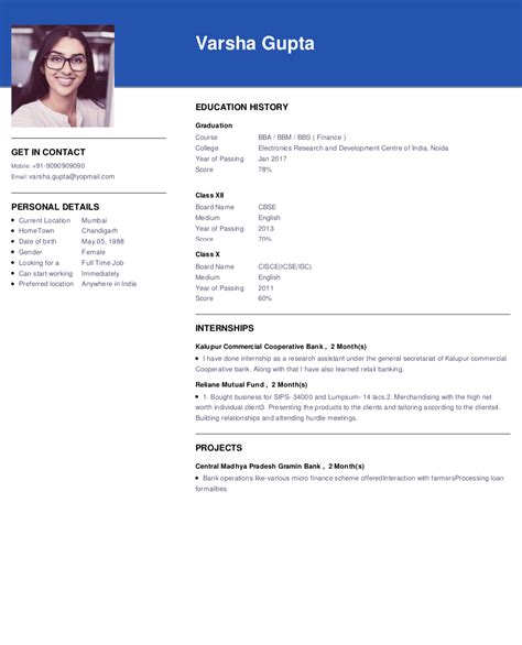 Creative Resume Maker Online Free For Freshers