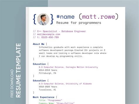 Creative Resume Templates For Programmers