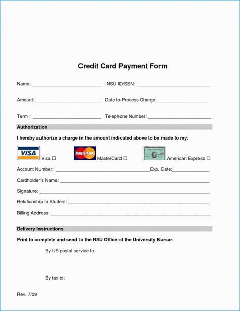 Credit Card Form Template
