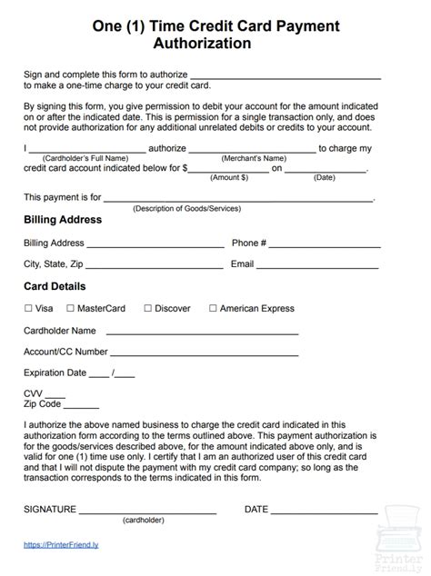 Credit Card Payment Template