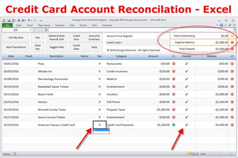 Credit Card Reconciliation Excel Template