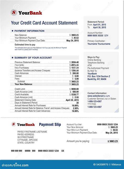 Credit Card Statement and Calculator