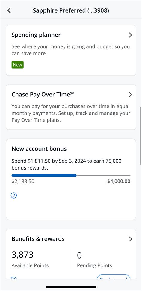 Credit card welcome bonus example