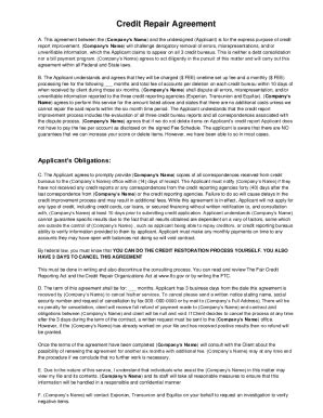 Credit Repair Contract Review