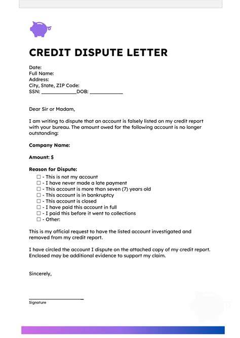 50 Best Credit Dispute Letters Templates [Free] ᐅ TemplateLab