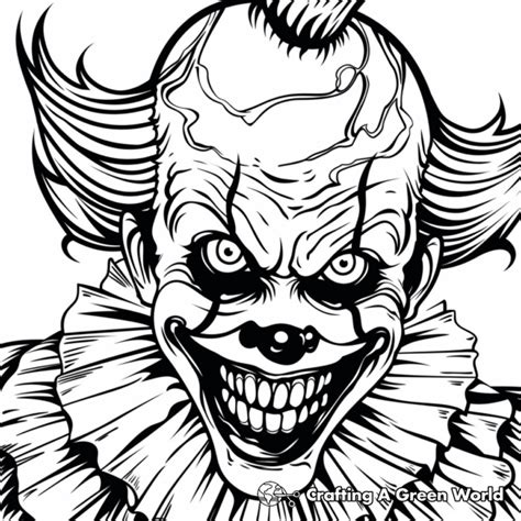 Creepy Clown Coloring Pages