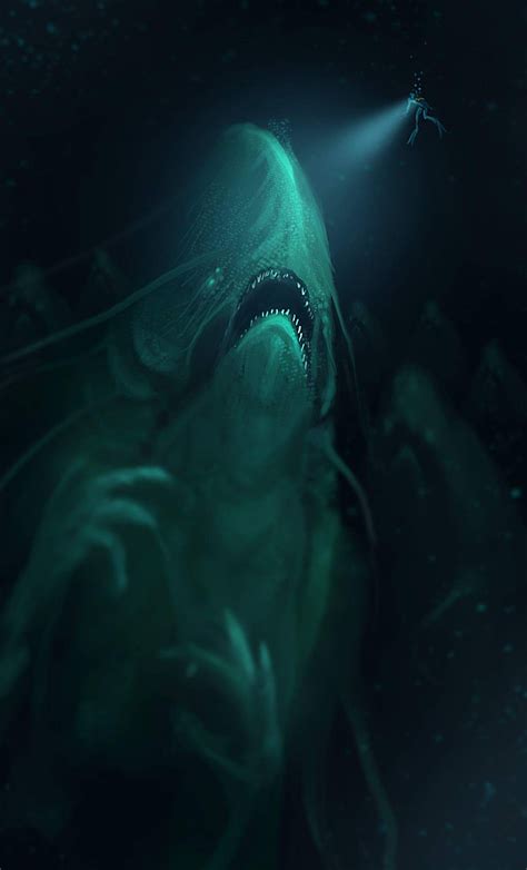 Creepy Deep Sea Creatures Drawing