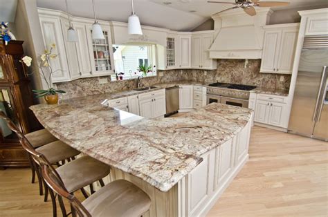 Indulge in the Alluring Beauty of Crema Typhoon Granite Kitchen: Elevate Your Home Décor with this Stunning Natural Stone