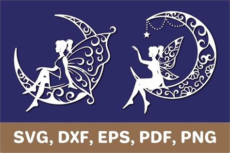 Download Crescent Moon and Fairy Files DXF Files