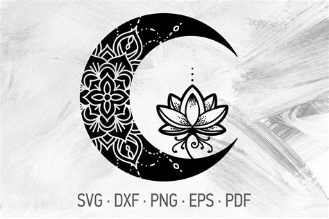 Download Crescent Moon with Lotus Files