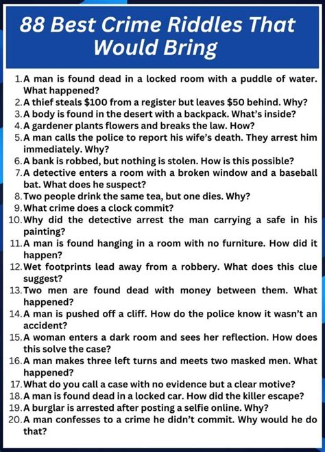 Crime Riddles Quiz