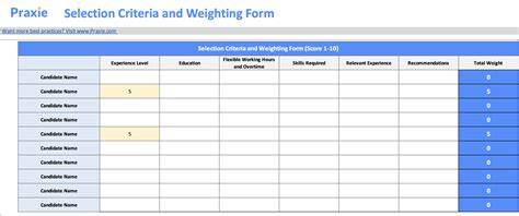 Criteria for Selection