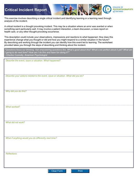 Critical Incident Review Template