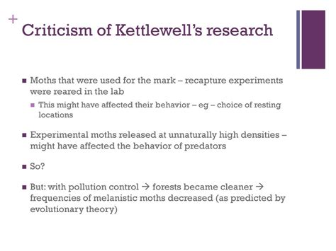 Criticism of Kettlewell Hypothesis