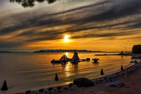 Croatian Sunset Over the Sea