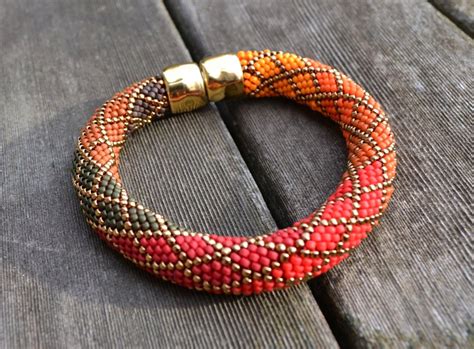 Crochet And Bead Bracelet