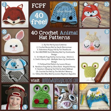 Crochet Animal Hats Free Patterns