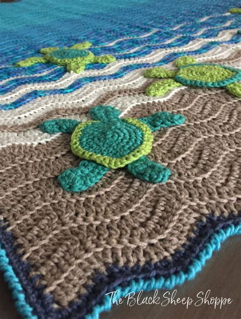 Crochet Beach Blanket With Turtles
