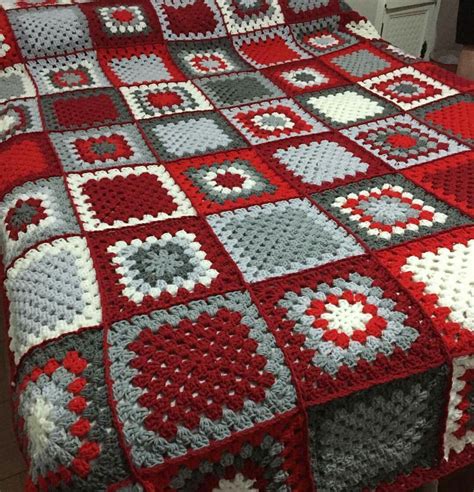 Crochet Blanket Red