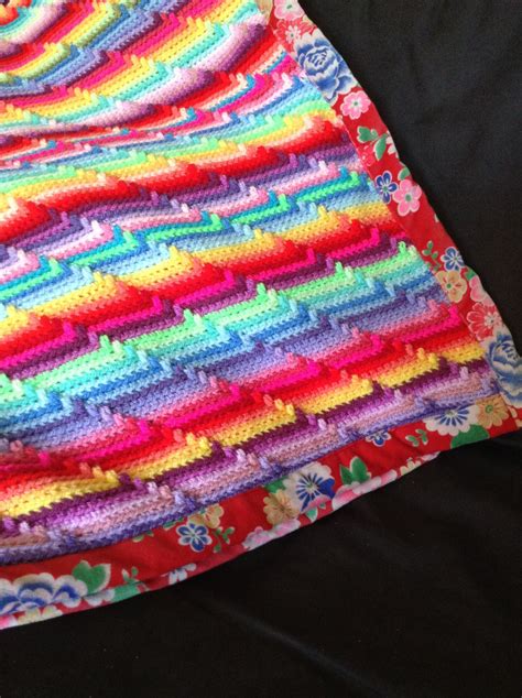 Crochet Blanket With Fabric Backing