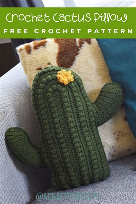 Crochet Cactus Pillow
