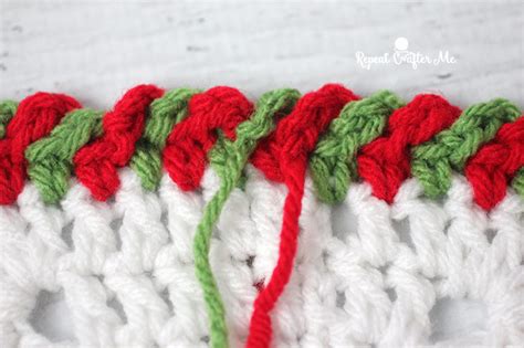 Crochet Candy Cane Border