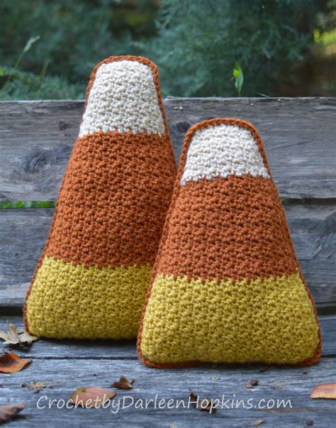 Crochet Candy Corn Pillow