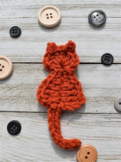 Crochet Cat Applique Pattern
