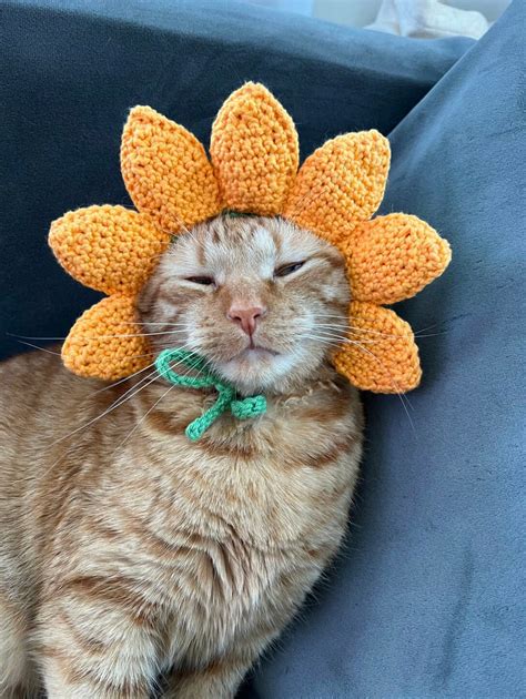 Crochet Cat Hat Flower