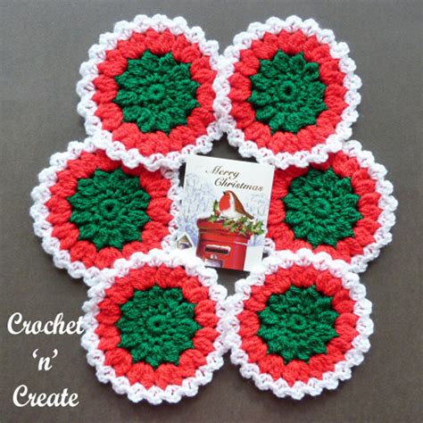 Crochet Christmas Coasters Pattern
